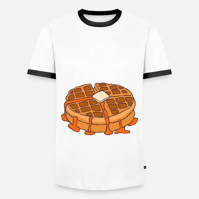 Waffle making waffle maker - Men's Ringer Shirt - white/black