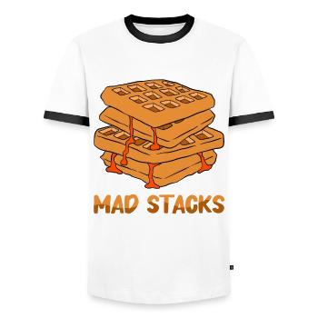 Waffel machen Waffeleisen - Männer Kontrast-T-Shirt - Weiß/Schwarz - Vorne - AI Model Female 172 light (172cm) & AI Model Male 178 dark (178cm)