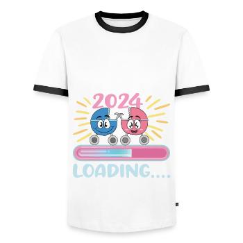 Cousine werden Cousine 2024 - Männer Kontrast-T-Shirt - Weiß/Schwarz - Vorne - AI Model Female 172 light (172cm) & AI Model Male 178 dark (178cm)