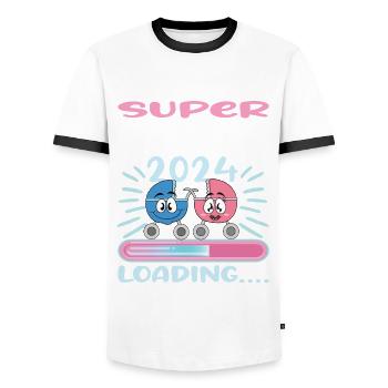 Schwester 2024 Hermana Mayor 2024 - Männer Kontrast-T-Shirt - Weiß/Schwarz - Vorne - AI Model Female 172 light (172cm) & AI Model Male 178 dark (178cm)
