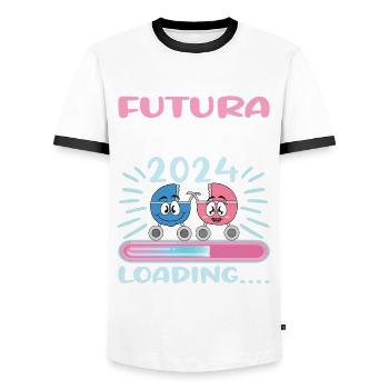 Nonna 2024 Loading Granny 2024 - Men's Ringer Shirt - white/black - Front - AI Model Female 172 light (172cm) & AI Model Male 178 dark (178cm)