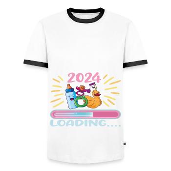 Zia 2024 Loading Tante 2024 - Männer Kontrast-T-Shirt - Weiß/Schwarz - Vorne - AI Model Female 172 light (172cm) & AI Model Male 178 dark (178cm)