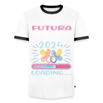 Zia 2024 Loading Aunt 2024 - Men's Ringer Shirt - white/black - Front - AI Model Female 172 light (172cm) & AI Model Male 178 dark (178cm)
