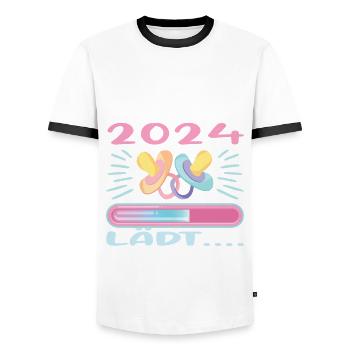 Schwester werden Schwester 2024 - Männer Kontrast-T-Shirt - Weiß/Schwarz - Vorne - AI Model Female 172 light (172cm) & AI Model Male 178 dark (178cm)