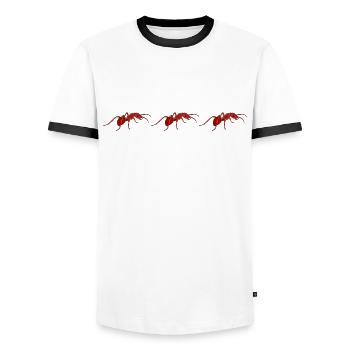 Antkeeping Ameisenzucht Ameisen - Männer Kontrast-T-Shirt - Weiß/Schwarz - Vorne - AI Model Female 172 light (172cm) & AI Model Male 178 dark (178cm)