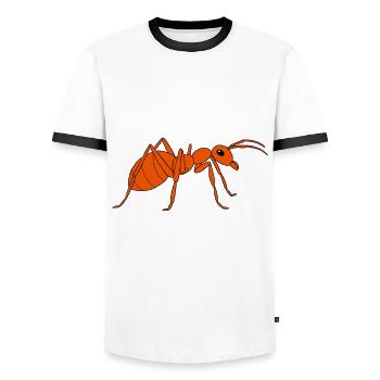 Antkeeping Ameisenzucht Ameisen - Männer Kontrast-T-Shirt - Weiß/Schwarz - Vorne - AI Model Female 172 light (172cm) & AI Model Male 178 dark (178cm)