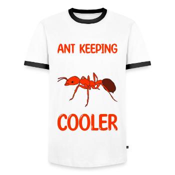 Antkeeping Ameisenzucht Ameisen - Männer Kontrast-T-Shirt - Weiß/Schwarz - Vorne - AI Model Female 172 light (172cm) & AI Model Male 178 dark (178cm)