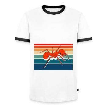 Antkeeping Ameisenzucht Ameisen - Männer Kontrast-T-Shirt - Weiß/Schwarz - Vorne - AI Model Female 172 light (172cm) & AI Model Male 178 dark (178cm)