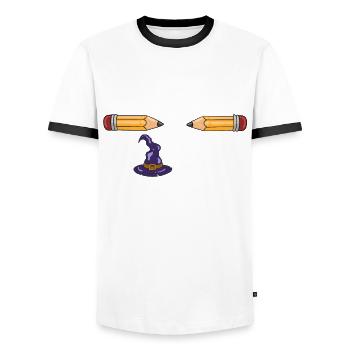 Lustige Lehrer Halloween Geschenke - Männer Kontrast-T-Shirt - Weiß/Schwarz - Vorne - AI Model Female 172 light (172cm) & AI Model Male 178 dark (178cm)