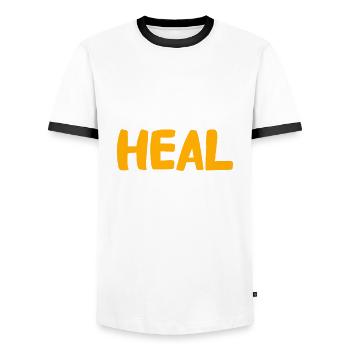Coupon de points - T-shirt contrasté Homme - blanc/noir - Devant - AI Model Female 172 light (172cm) & AI Model Male 178 dark (178cm)