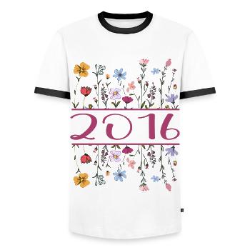 2016 Legendary Since 2016 Birthday 2016 Women - Men's Ringer Shirt - white/black - Front - AI Model Female 172 light (172cm) & AI Model Male 178 dark (178cm)