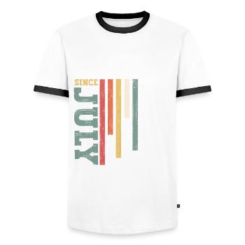 18ème anniversaire Original Juillet 2006 Millésime 2006 - T-shirt contrasté Homme - blanc/noir - Devant - AI Model Female 172 light (172cm) & AI Model Male 178 dark (178cm)