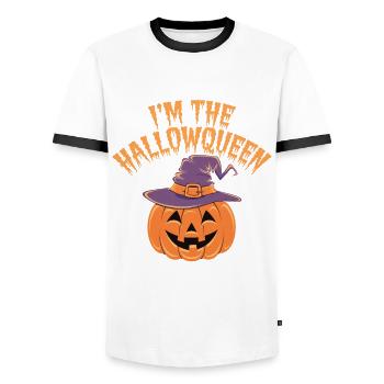 Halloween Women's Costume - Men's Ringer Shirt - white/black - Front - AI Model Female 172 light (172cm) & AI Model Male 178 dark (178cm)