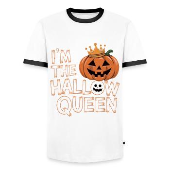 Halloween Women's Costume - Men's Ringer Shirt - white/black - Front - AI Model Female 172 light (172cm) & AI Model Male 178 dark (178cm)