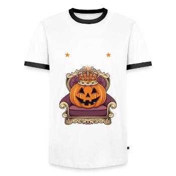 Halloween Women's Costume - Men's Ringer Shirt - white/black - Front - AI Model Female 172 light (172cm) & AI Model Male 178 dark (178cm)