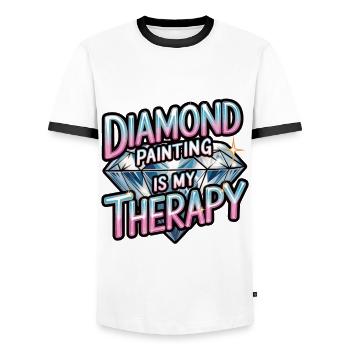 Diamond Painting Diamond Painter - Männer Kontrast-T-Shirt - Weiß/Schwarz - Vorne - AI Model Female 172 light (172cm) & AI Model Male 178 dark (178cm)