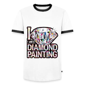 Diamond Painting Diamond Painter - Männer Kontrast-T-Shirt - Weiß/Schwarz - Vorne - AI Model Female 172 light (172cm) & AI Model Male 178 dark (178cm)