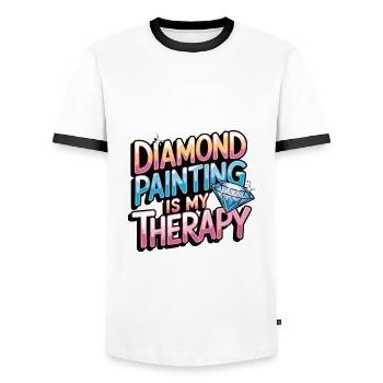 Diamond Painting Diamond Painter - Männer Kontrast-T-Shirt - Weiß/Schwarz - Vorne - AI Model Female 172 light (172cm) & AI Model Male 178 dark (178cm)