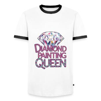 Diamond Painting Diamond Painter - Männer Kontrast-T-Shirt - Weiß/Schwarz - Vorne - AI Model Female 172 light (172cm) & AI Model Male 178 dark (178cm)