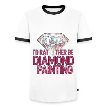 Diamond Painting Diamond Painter - Männer Kontrast-T-Shirt - Weiß/Schwarz - Vorne - AI Model Female 172 light (172cm) & AI Model Male 178 dark (178cm)
