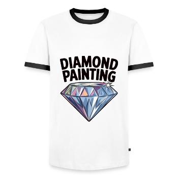 Diamond Painting Diamond Painter - Männer Kontrast-T-Shirt - Weiß/Schwarz - Vorne - AI Model Female 172 light (172cm) & AI Model Male 178 dark (178cm)