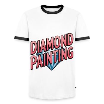 Diamond Painting Diamond Painter - Männer Kontrast-T-Shirt - Weiß/Schwarz - Vorne - AI Model Female 172 light (172cm) & AI Model Male 178 dark (178cm)