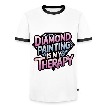 Diamond Painting Diamond Painter - Männer Kontrast-T-Shirt - Weiß/Schwarz - Vorne - AI Model Female 172 light (172cm) & AI Model Male 178 dark (178cm)