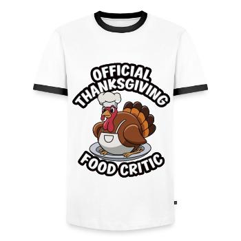 Lustiger Thanksgiving Truthahn - Männer Kontrast-T-Shirt - Weiß/Schwarz - Vorne - AI Model Female 172 light (172cm) & AI Model Male 178 dark (178cm)