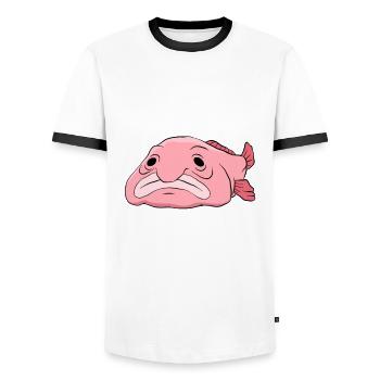 Lustige Blobfische Niedlicher Blobfisch - Männer Kontrast-T-Shirt - Weiß/Schwarz - Vorne - AI Model Female 172 light (172cm) & AI Model Male 178 dark (178cm)