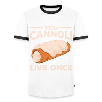 Cannoli Cannolo - Men's Ringer Shirt - white/black - Front - AI Model Female 172 light (172cm) & AI Model Male 178 dark (178cm)