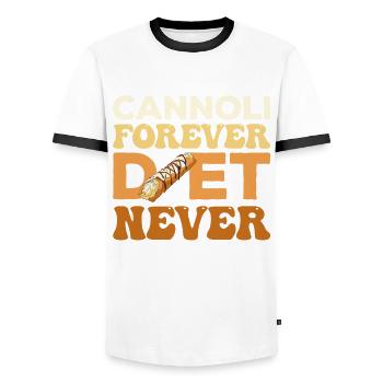 Cannoli Cannolo - Men's Ringer Shirt - white/black - Front - AI Model Female 172 light (172cm) & AI Model Male 178 dark (178cm)