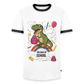 100th Day Of School 100 Day Of School Kids - Men's Ringer Shirt - white/black - Front - AI Model Female 172 light (172cm) & AI Model Male 178 dark (178cm)