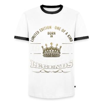 85. Geburtstag Geschenk Mann Original Februar 1940 - Männer Kontrast-T-Shirt - Weiß/Schwarz - Vorne - AI Model Female 172 light (172cm) & AI Model Male 178 dark (178cm)