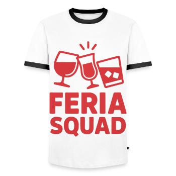 Feria Squad - T-shirt contrasté Homme - blanc/noir - Devant - AI Model Female 172 light (172cm) & AI Model Male 178 dark (178cm)