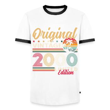 25ème anniversaire cadeau mari Original 2000 - T-shirt contrasté Homme - blanc/noir - Devant - AI Model Female 172 light (172cm) & AI Model Male 178 dark (178cm)