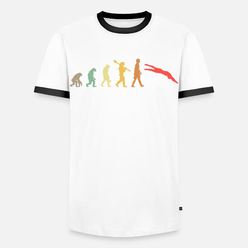 Evolution swimming Swimmer - Men's Ringer Shirt - white/black