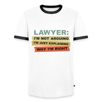 Lawyer I'm Not Arguing - Men's Ringer Shirt - white/black - Front - AI Model Female 172 light (172cm) & AI Model Male 178 dark (178cm)
