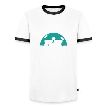 Stay Out Of The Kitchen Play Pickleball - Männer Kontrast-T-Shirt - Weiß/Schwarz - Vorne - AI Model Female 172 light (172cm) & AI Model Male 178 dark (178cm)