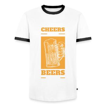 Acclamations et bières pour le 40e anniversaire - T-shirt contrasté Homme - blanc/noir - Devant - AI Model Female 172 light (172cm) & AI Model Male 178 dark (178cm)