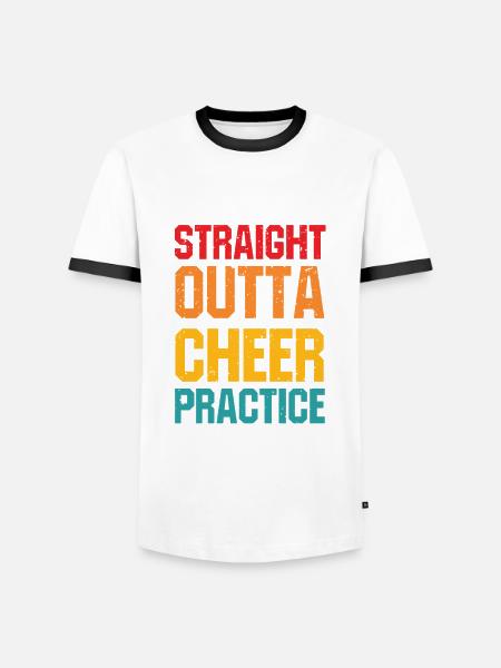 Straight Outta Cheer Practice - Männer Kontrast-T-Shirt - Weiß/Schwarz