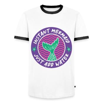 Instant Mermaid Just Add Water - Männer Kontrast-T-Shirt - Weiß/Schwarz - Vorne - AI Model Female 172 light (172cm) & AI Model Male 178 dark (178cm)