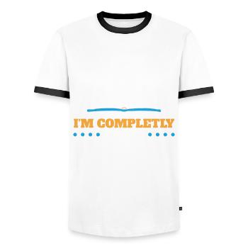 Bookworm Book Lover Literary Reading - Men's Ringer Shirt - white/black - Front - AI Model Female 172 light (172cm) & AI Model Male 178 dark (178cm)