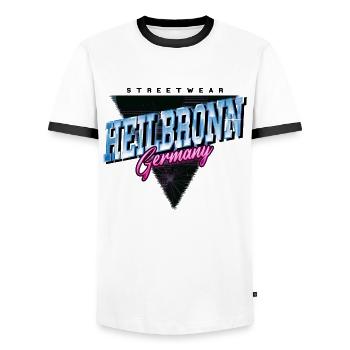 Heilbronn Deutschland Stadt Skyline Vintage Retro - Männer Kontrast-T-Shirt - Weiß/Schwarz - Vorne - AI Model Female 172 light (172cm) & AI Model Male 178 dark (178cm)