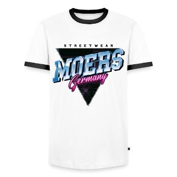 Moers Deutschland Stadt Skyline Vintage Retro - Männer Kontrast-T-Shirt - Weiß/Schwarz - Vorne - AI Model Female 172 light (172cm) & AI Model Male 178 dark (178cm)