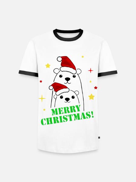 Joyeux Noël - T-shirt contrasté Homme - blanc/noir