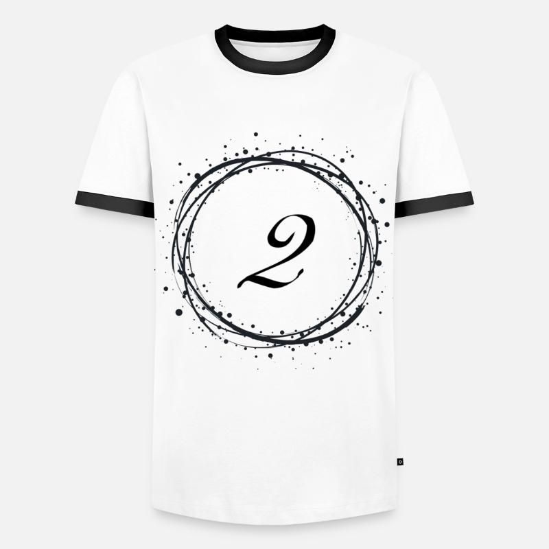 2 - Männer Kontrast-T-Shirt - Weiß/Schwarz