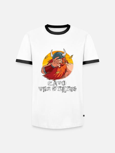 FacePalm Viking - Men's Ringer Shirt - white/black