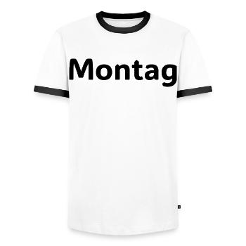 Montag Motivationsspruch Wochenstart - Men's Ringer Shirt - white/black - Front - AI Model Female 172 light (172cm) & AI Model Male 178 dark (178cm)