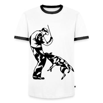Sport canin - T-shirt contrasté Homme - blanc/noir - Devant - AI Model Female 172 light (172cm) & AI Model Male 178 dark (178cm)