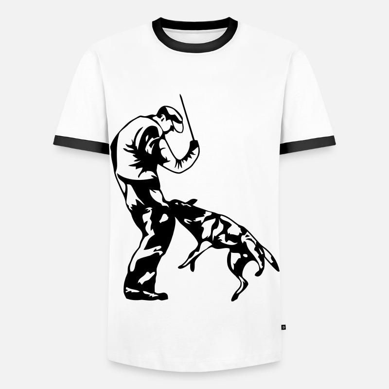 biting - Men's Ringer Shirt - white/black